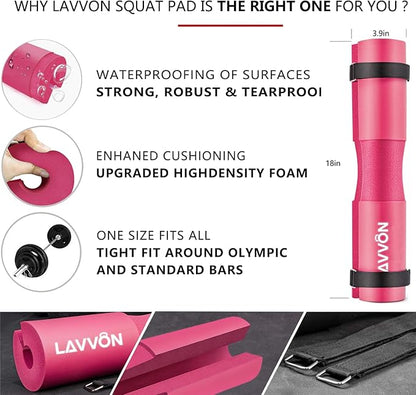 Barbell Pad Set for Hip Thrust 10Pcs- Squat Pad for Barbell Lunges & Bar Padding - Bench Press Standard Weight Bar Pad - with Ankle Straps, Wrist Straps for Weightlifting, 3 Lifting Strap