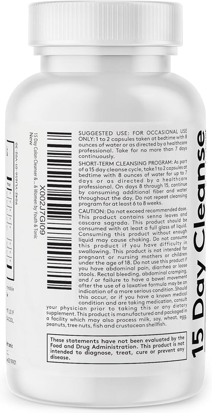 Youth & Tonic Diuretic Full Body Cleanse Detox Pills for Bloating, Puffiness and Swelling, System Flush for Colon, Kidney and Liver Detoxing, 30 Day Supply with Green Tea, Senna, Dandelion, Cranberry