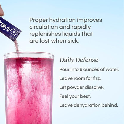 Hydralyte Electrolytes Plus Immunity, Elderberry - Low Sugar Rapid Rehydration Powder - Lightly Sparkling Electrolyte Powder Packets with 1,000mg Vitamin C and 300 mg Elderberry (8oz Serve, 12 Count)