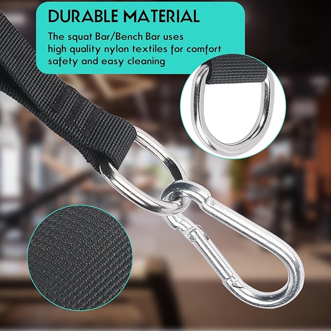 Bench Bar Attachment Straps Compatible with Bowflex Gyms for LAT/Bench Bar Attachment Straps (Pair)