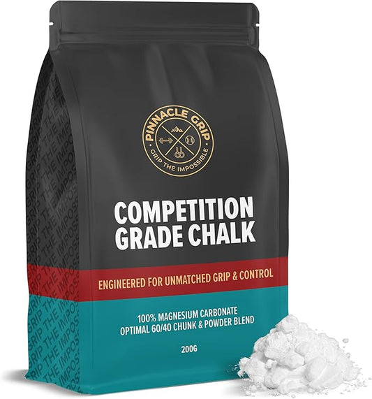 Climbing Chalk - Competition-Grade Gym Chalk for Rock Climbing, Bouldering, Gymnastics, Weightlifting - Magnesium Carbonate Lifting Chalk, 60/40 Chunk & Powder Blend, No Additives - 200g