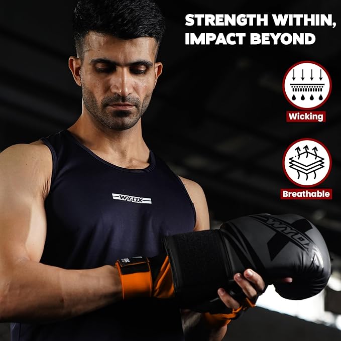 WYOX Gel Boxing Hand Wraps Inner Gloves for Men & Women, 80cm Quick Wrist Straps, Padded Knuckle Protection for Muay Thai Kickboxing, Hand Wraps for Boxing & Martial Arts