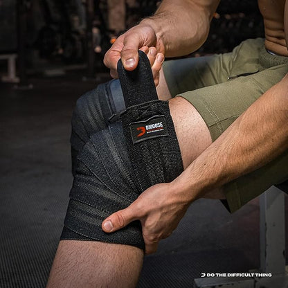 USPA Approved 78” Knee Wraps for Weightlifting Men & Women (Pair) - Premium Cotton Straps for Joint Stability & Pain Relief - Adjustable Fit Gym Knee Wrap Support for Powerlifting, Leg Press & Squats