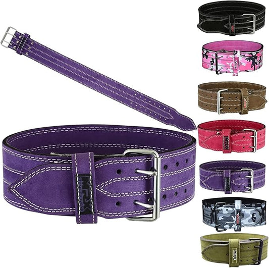 MRX Powerlifting Leather Belt 4" Wide 10mm Thickness 2 Prong