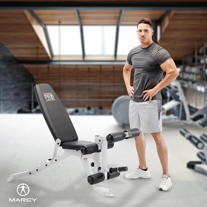 Marcy Adjustable Weight Bench w/Dual Leg Developer for Home Gym Workouts