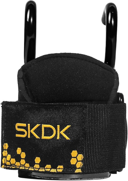 SKDK Cotton Hard Pull Wrist Lifting Straps Grips Band-Deadlift Straps with Neoprene Cushioned Wrist Padded and Anti-Skid Silicone - for Weightlifting, Bodybuilding, Xfit, Strength Training