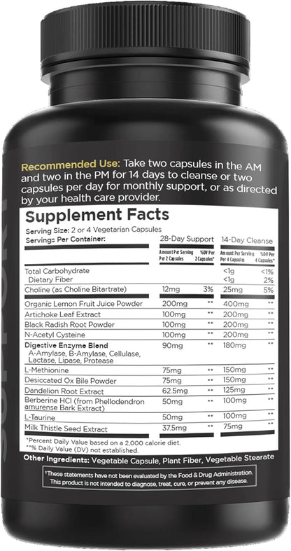Livingood Daily Liver & Gallbladder Cleanse, 56 Vegetarian Capsules - Gallbladder Supplement with Ox Bile Powder Supports Digestion - Promotes Liver Function - Non-GMO, Gluten-Free & Allergen-Free