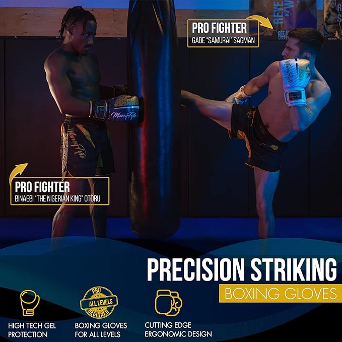 Boxing Gloves for Men & Women - Boxing, Kickboxing, Muay Thai, MMA, Training & Sparring - Punching Bag & Heavy Bag Gloves - MoneyFyte