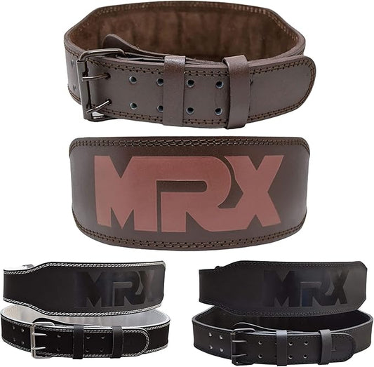 MRX Weight Lifting Belt Genuine Leather - 4 8mm Thick