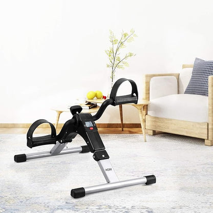 Folding Pedal Exerciser, Mini Under Desk Bike - Portable Foot Hand Cycle Peddler Machine Bicycle Exerciser for Arm Leg While Sitting