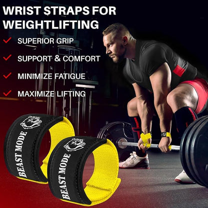 TECEUM Wrist Lifting Straps with Neoprene Padding Support – Heavy Duty Wrist Workout Straps For Men and Women – Ideal for Powerlifting, Strength Training, Bodybuilding