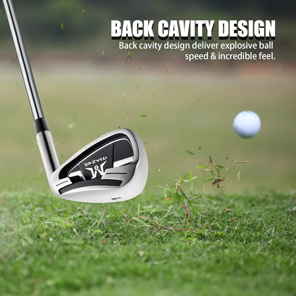 MAZEL Golf Individual Iron 1,2,3,4,5,6,7,8,9, Golf Iron with Steel Shafts for Right Handed Golfers