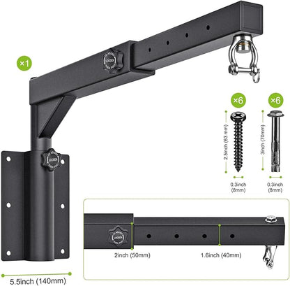BeneLabel Wall Mount Heavy Bag Hanger, Heavy Duty Punching Bag Stand, Boxing Bag Bracket for Home Gym Indoor Outdoor, 800 LB Capacity