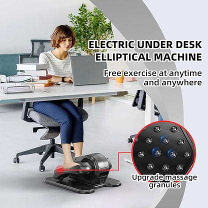 Under Desk Elliptical Exercise Machine with Remote Control & 12 Speeds, Quiet Elliptical Machine for Home Use, Ellipse Leg Exerciser as Seen on TV, Electric Leg Exerciser While Sitting for Seniors