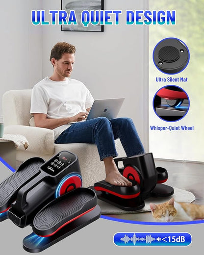 Under Desk Elliptical Machine, Ellipse Leg Exerciser Electric as Seen on TV for Seniors with Remote Control & 10 Adjustable Speeds,Quiet & Portable Mini Seated Pedal Exerciser