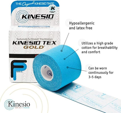 Kinesio Taping - Elastic Therapeutic Athletic Tape Tex Gold FP - Beige – 2 in. x 16.4 ft