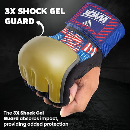 WYOX Gel Boxing Hand Wraps Inner Gloves for Men & Women, 80cm Quick Wrist Straps, Padded Knuckle Protection for Muay Thai Kickboxing, Hand Wraps for Boxing & Martial Arts