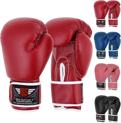 Be Smart Kids Boxing Gloves 4-12 Years 4oz 6oz Training Gloves for Children Sparring Youth Boxing Gloves Junior Training Mitts Punch PU Leather MMA Muay Thai Kick Boxing