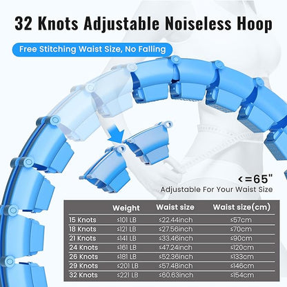 65inch 32 Knots Plus Size Quiet Weighted Hula 2 in 1 Waist