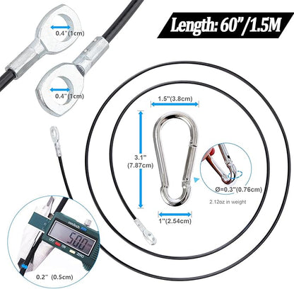 Taeku Fitness Pulley Cable, Heavy-Duty 6mm Steel Wire Rope for Home Gym, Adjustable Replacement Cable for Weightlifting, LAT Pulldown, and Cable Machine Accessories