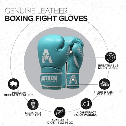 Anthem Athletics Stormbringer Full Grain Leather Boxing Gloves Men Women Muay Thai Gloves 12 oz 14 oz or 16 oz Boxing Gloves