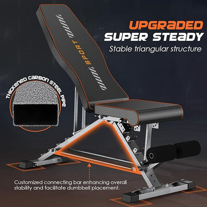 KUYOU Weight Bench 2 in 1 Workout