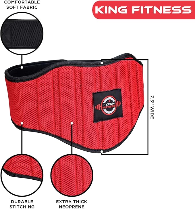 King Fitness Adjustable Weight Lifting Belt with Flexible 7.5 Inch