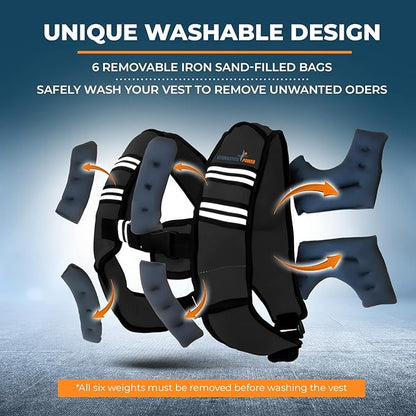Weighted Vest 6lb, 10lb, 12lb, 25lb, 35lb, 45lb, 60lb Removable Iron Weights for Men and Women Workout for Calisthenics and Fitness Sport Training