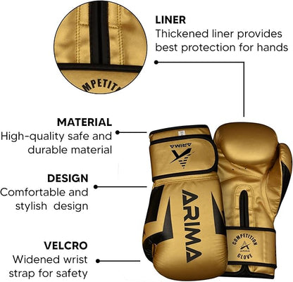 Boxing Gloves - Premium PU Leather, Heavyweight - Ideal for Boxing, Kickboxing, Muay Thai & Fitness Training