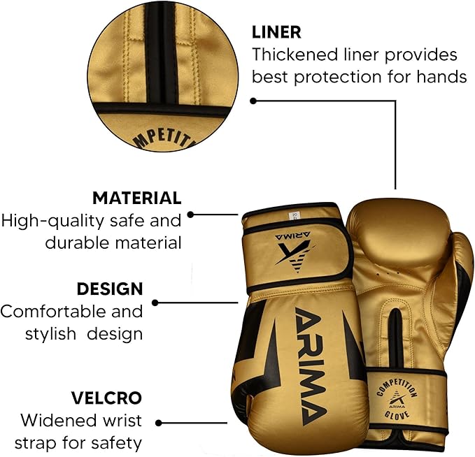 Boxing Gloves - Premium PU Leather, Heavyweight - Ideal for Boxing, Kickboxing, Muay Thai & Fitness Training
