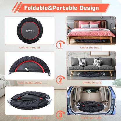 BCAN 40/48" Foldable Mini Trampoline Max Load 330lbs/440lbs