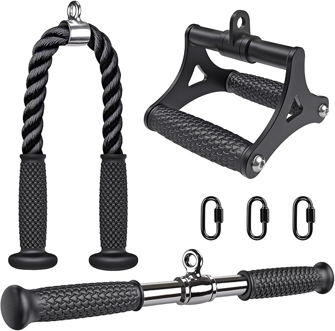 Kipika Tricep Pull Down Attachment, Cable Machine Accessories for Home Gym, Cable Machine Attachments Pulley System Gym, LAT Pull Down Attachment Weight Fitness