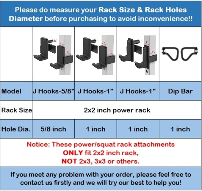 SELEWARE Solid Steel J Hooks for 2" x 2" or 3" x 3" Tube 1" or 5/8" Hole 2