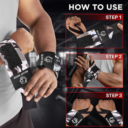 TECEUM Weightlifting 18" & 12" Wrist Wraps with Thumb Loop – Heavy Duty Wrist Workout Braces for Men and Women – Ideal for Powerlifting, Strength Training, Bodybuilding