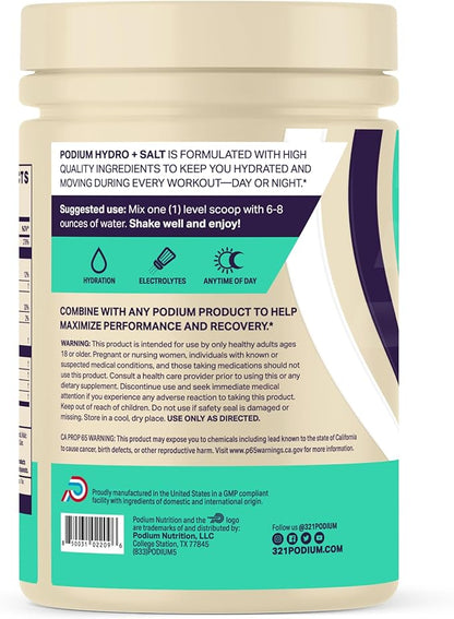 Podium Nutrition, Instantized BCAA Powder, Hydro and Salt, Sour Watermelon, 30 Servings, Electrolytes, Hydration, Recovery