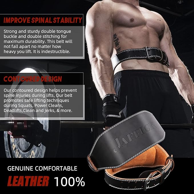 Genuine Leather Weight Lifting Belt for Men Gym