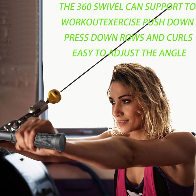 Kinglotus Cable Machine Attachment Straight Bar Tricep Rope Double D Handle for Home Gym Weight Equipment Accessories.