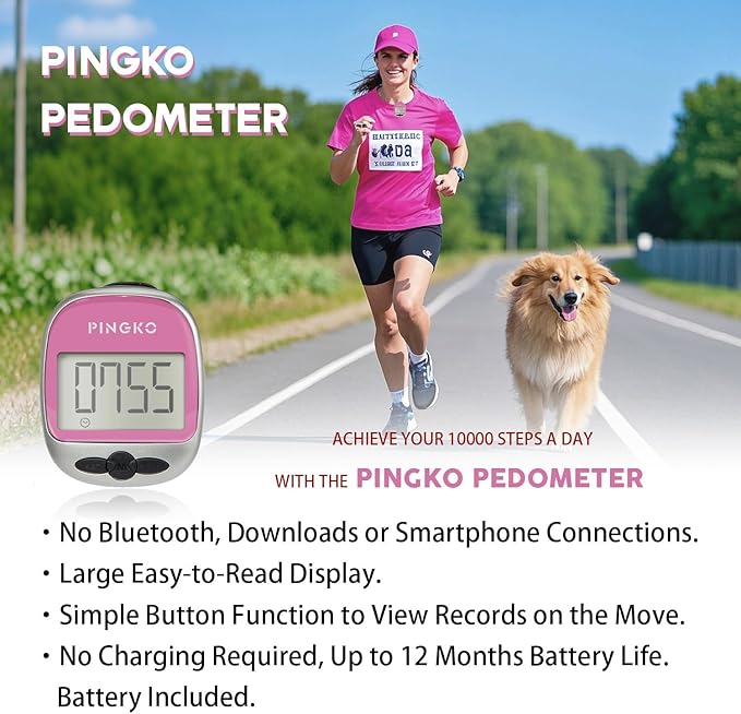 PINGKO Outdoor Multi-Function Portable Sport Pedometer Step/Distance/Calories/Counter