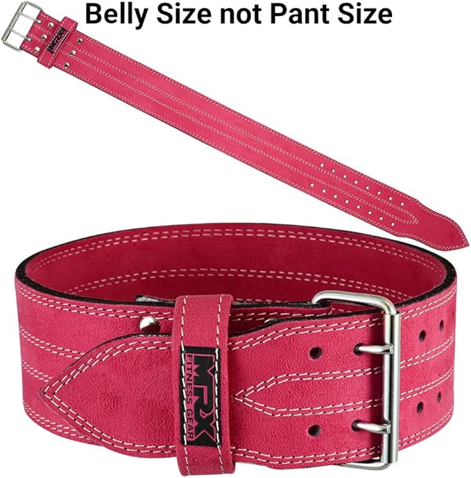 MRX Powerlifting Leather Belt 4" Wide 10mm Thickness 2 Prong