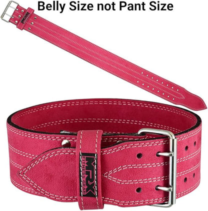 MRX Powerlifting Leather Belt 4" Wide 10mm Thickness 2 Prong