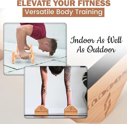 Wooden Parallettes Calisthenics Bars — Solid Beech Wood