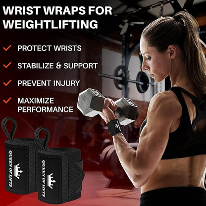 TECEUM Weightlifting 18" & 12" Wrist Wraps with Thumb Loop – Heavy Duty Wrist Workout Braces for Men and Women – Ideal for Powerlifting, Strength Training, Bodybuilding