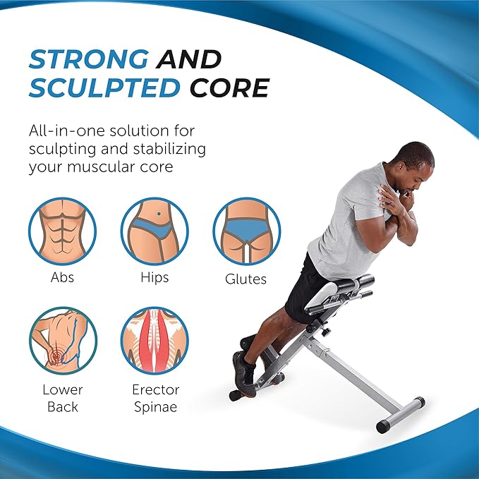 Stamina Hyperextension Bench 2014 - Adjustable and Foldable 250 lbs