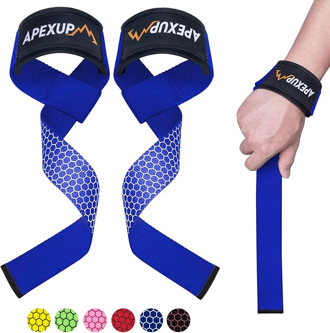 APEXUP Weight Lifting Straps for Weightlifting, Lifting Wrist Straps Gym, Deadlift Straps, Anti Slip Silicone and Neoprene Padded Weightlifting Straps Men Women Powerlifting, Strength Training