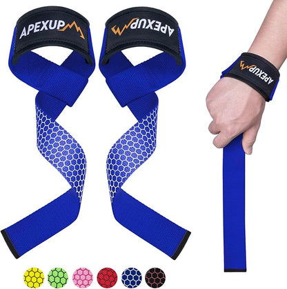 APEXUP Weight Lifting Straps for Weightlifting, Lifting Wrist Straps Gym, Deadlift Straps, Anti Slip Silicone and Neoprene Padded Weightlifting Straps Men Women Powerlifting, Strength Training