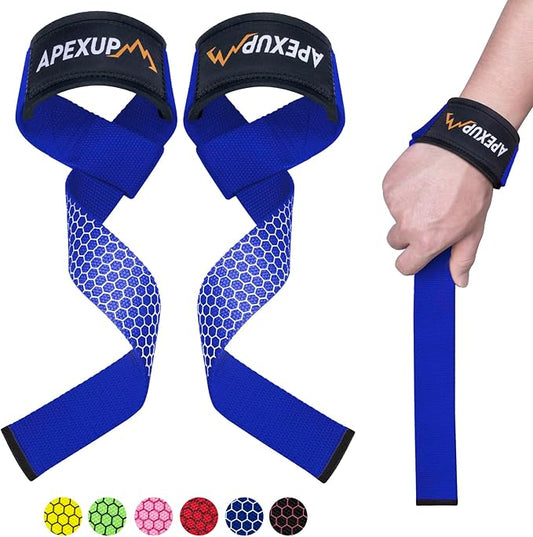 APEXUP Weight Lifting Straps for Weightlifting, Lifting Wrist Straps Gym, Deadlift Straps, Anti Slip Silicone and Neoprene Padded Weightlifting Straps Men Women Powerlifting, Strength Training