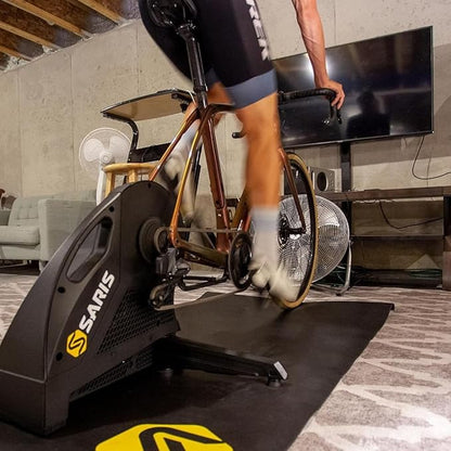 Saris Bike Trainer Accessory Mat - 65" x 36" PVC Foam - Non-Slip Surface Protects Floors from Sweat & Grime, Durable for Indoor Cycling and Exercise Equipment