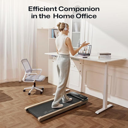 UREVO Smart Walking Pad, Compact Under Desk Treadmill with Double Shock Absorption, Quiet Operation, Workout APP with Track Insights and MIIT Mode, Plug and Play, Remote or APP Control for Home Office