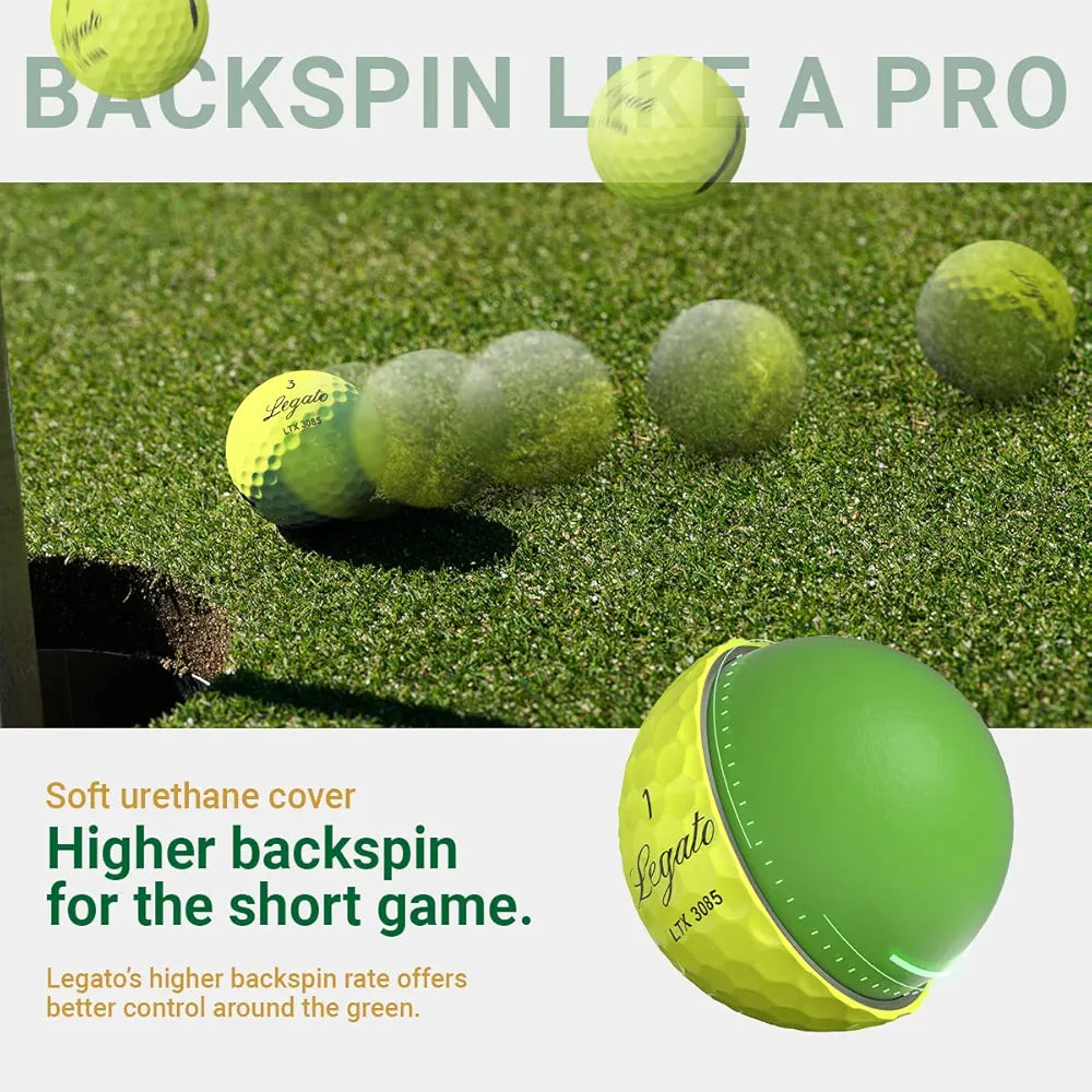 Legato Golf Balls LTX3085 | Designed to Help Golfers Break 90 | Maximized Distance with Soft Feel | 3 Piece | Urethane Cover | 85 Compression