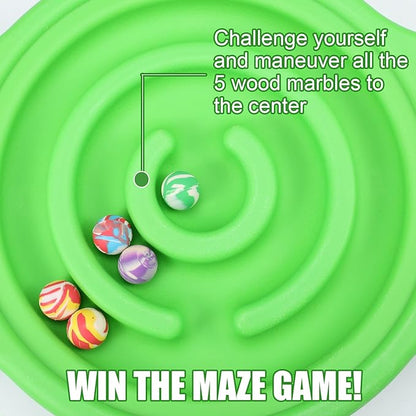 Maze Balance Board for Kids Plastic Wobble Rocker Balance Board with Mini Balls Load 220lb Balance Game with Handles for Toddler Balancing Exercise Equipment Game, 24.5 x 11.8 Inch